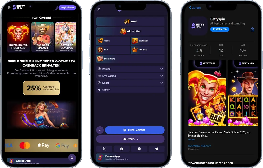 BettySpin Casino Mobile App